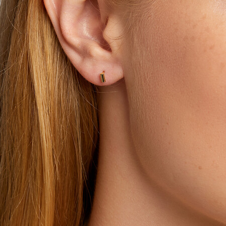 Polished Cylinder Stud Earrings in 10kt Yellow Gold Polished Cylinder Stud Earrings in 10kt Yellow Gold