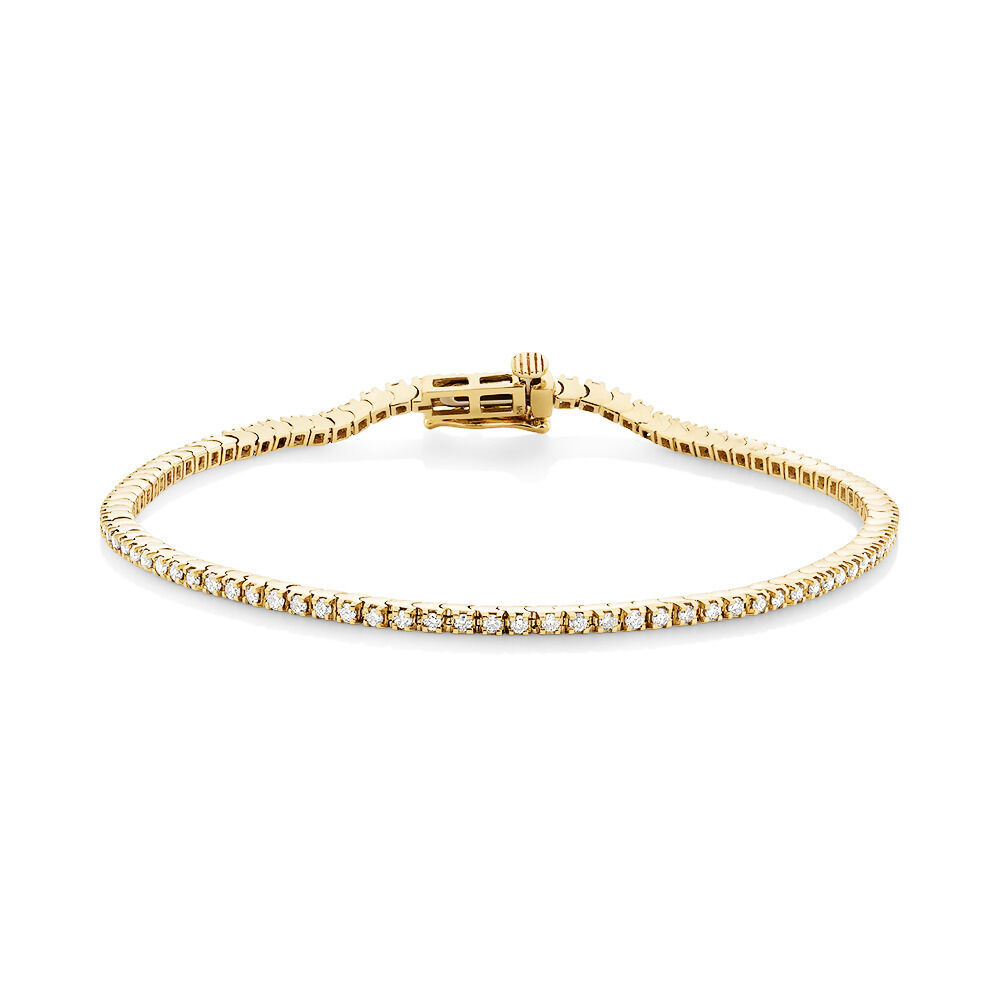 Tennis Bracelet with 1 Carat TW of Diamonds in 10kt Yellow Gold