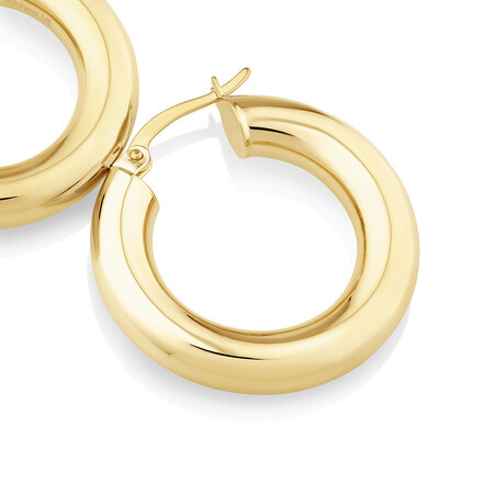 15mm Hoop Earrings in 10kt Yellow Gold 15mm Hoop Earrings in 10kt Yellow Gold