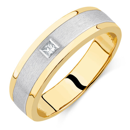 Men's Diamond Set Ring in 10kt Yellow & White Gold Men's Diamond Set Ring in 10kt Yellow & White Gold