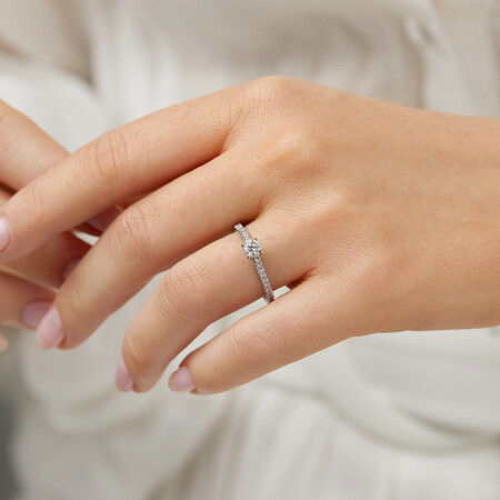 Engagement Ring with 1/2 Carat TW of Diamonds in 14kt White Gold Engagement Ring with 1/2 Carat TW of Diamonds in 14kt White Gold