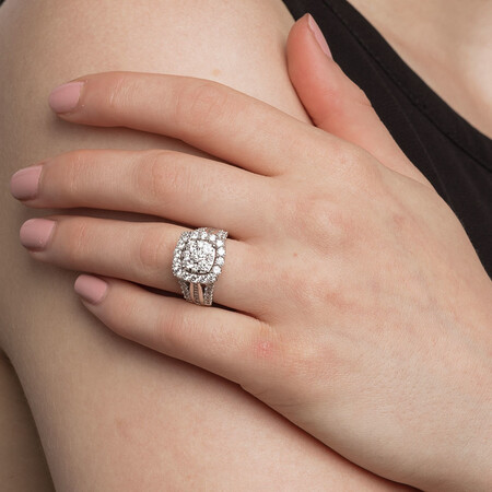 Engagement Ring with 2 1/2 Carat TW of Diamonds in 14kt White Gold Engagement Ring with 2 1/2 Carat TW of Diamonds in 14kt White Gold
