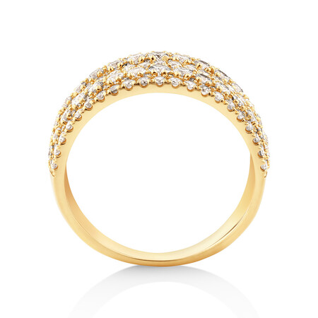 Multi Row Ring with 1.50 Carat TW Diamond in 14kt Yellow Gold Multi Row Ring with 1.50 Carat TW Diamond in 14kt Yellow Gold