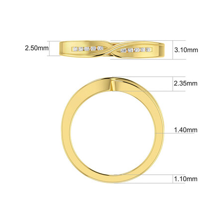 Wedding Band with Diamonds in 10kt Yellow Gold Wedding Band with Diamonds in 10kt Yellow Gold