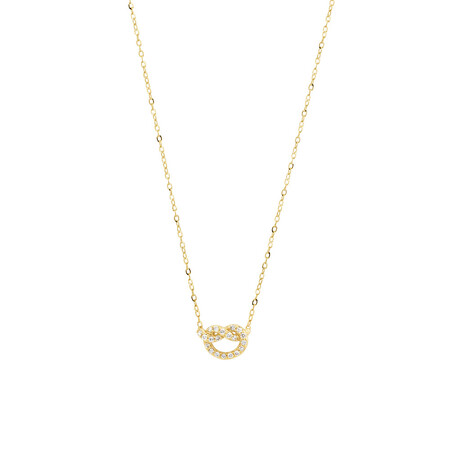 Mini Knots Necklace with 0.10 Carat TW of Diamonds in 10kt Yellow Gold Mini Knots Necklace with 0.10 Carat TW of Diamonds in 10kt Yellow Gold