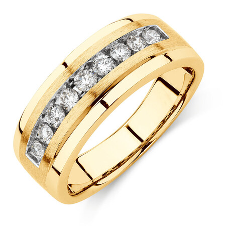 Men's Ring with 1/2 Carat TW of Diamonds in 10kt Yellow Gold Men's Ring with 1/2 Carat TW of Diamonds in 10kt Yellow Gold