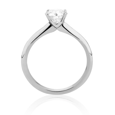 Certified Solitaire Engagement Ring with a 1 Carat TW Diamond in 14ct White Gold Certified Solitaire Engagement Ring with a 1 Carat TW Diamond in 14ct White Gold