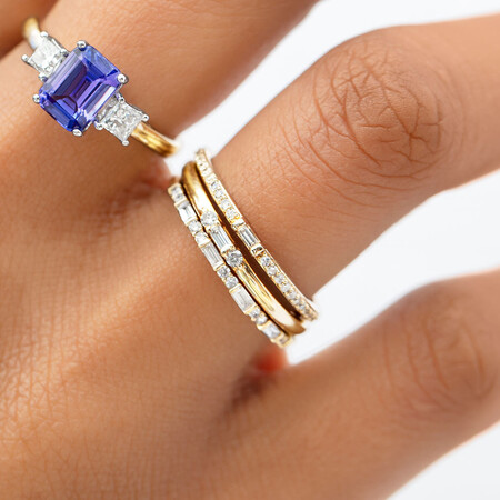 Stacker Ring with Diamonds in 10kt Yellow Gold Stacker Ring with Diamonds in 10kt Yellow Gold