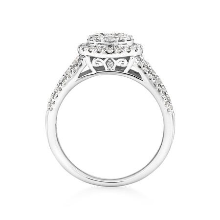 Halo Ring with 1 Carat TW of Diamonds in 10kt White Gold Halo Ring with 1 Carat TW of Diamonds in 10kt White Gold