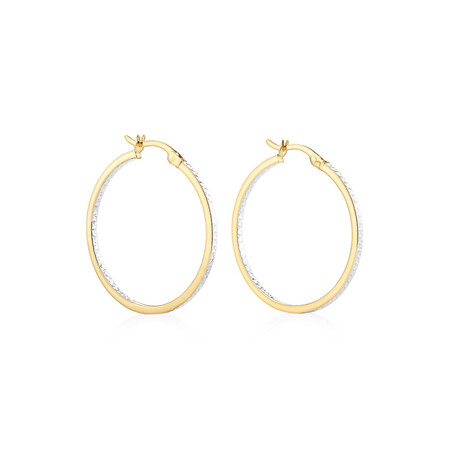 Hoop Earrings in 10kt Yellow & White Gold Hoop Earrings in 10kt Yellow & White Gold