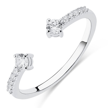 Open Ring with Cubic Zirconia in Sterling Silver Open Ring with Cubic Zirconia in Sterling Silver