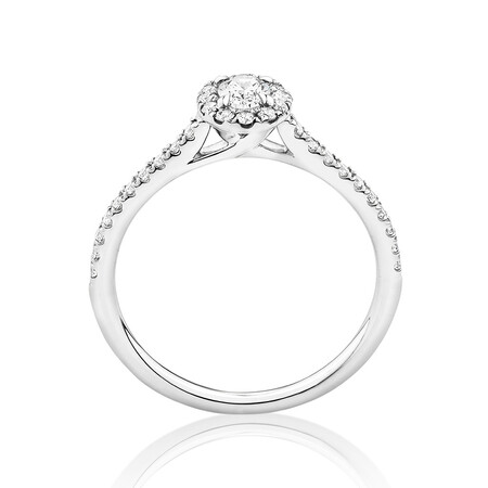 Oval Halo Ring with 0.50 Carat TW of Diamonds in 14kt White Gold Oval Halo Ring with 0.50 Carat TW of Diamonds in 14kt White Gold