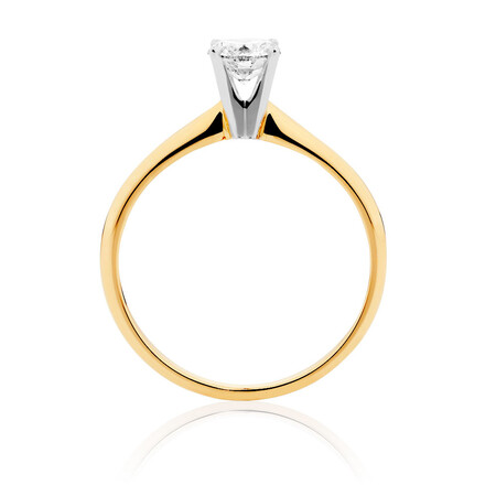 Solitaire Engagement Ring with 0.50 Carat TW Of Diamonds in 14kt Yellow & White Gold Solitaire Engagement Ring with 0.50 Carat TW Of Diamonds in 14kt Yellow & White Gold