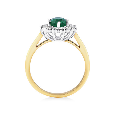 Emerald Ring with 0.48 carat TW of diamonds in 18kt Yellow & White Gold Emerald Ring with 0.48 carat TW of diamonds in 18kt Yellow & White Gold