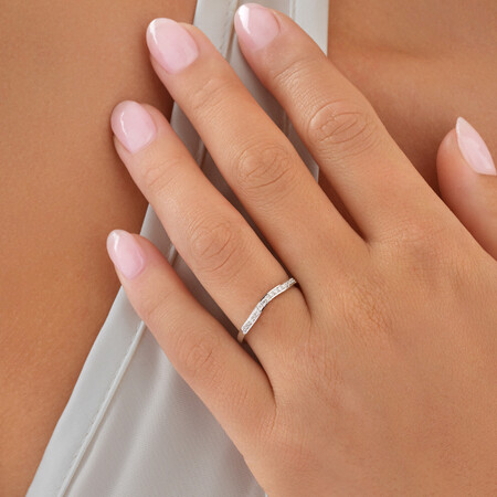 Wedding Band with Diamonds in 18kt White Gold Wedding Band with Diamonds in 18kt White Gold