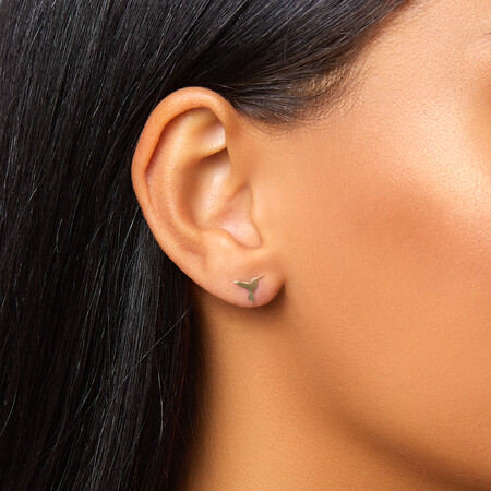Hummingbird Stud Earrings In 10kt Yellow Gold Hummingbird Stud Earrings In 10kt Yellow Gold