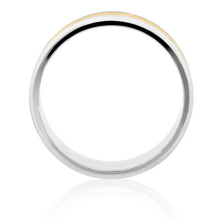 Men's Wedding Band in 10kt Yellow & White Gold Men's Wedding Band in 10kt Yellow & White Gold