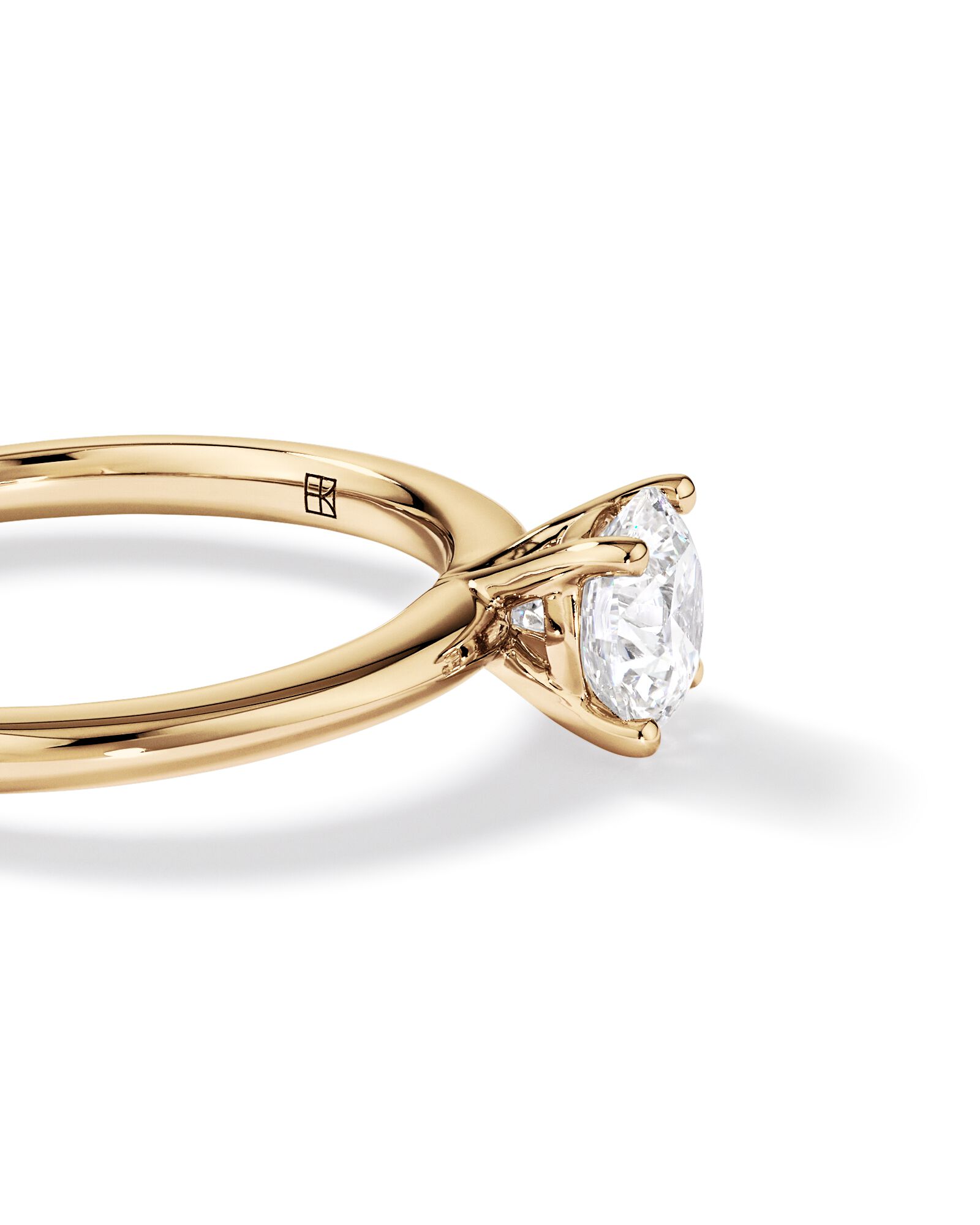 Bague de fiançailles solitaire ronde en diamant brillant de laboratoire TW de 0,70 carat en or jaune 14 carats