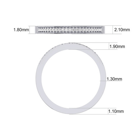 Wedding Band with Diamonds in 10kt White Gold Wedding Band with Diamonds in 10kt White Gold