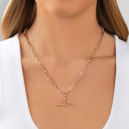 50cm Hollow Belcher Fob Necklace in 10kt Yellow Gold 50cm Hollow Belcher Fob Necklace in 10kt Yellow Gold