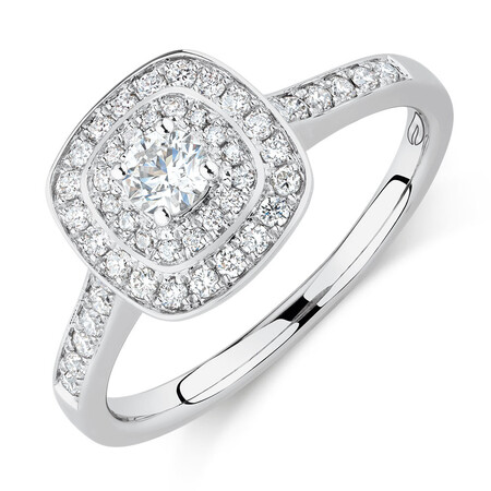 Whitefire Engagement Ring with 1/2 Carat TW of Diamonds in 18kt White & 22kt Yellow Gold