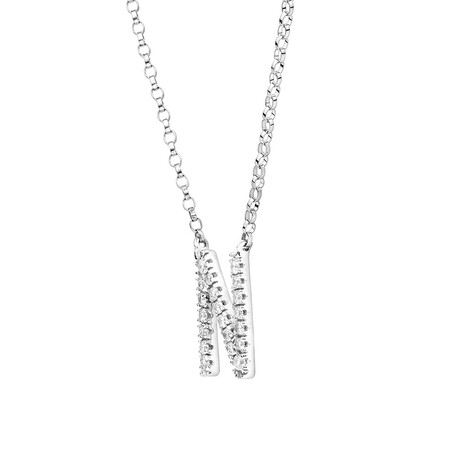 N Initial Necklace with 0.10 Carat TW of Diamonds in 10kt White Gold N Initial Necklace with 0.10 Carat TW of Diamonds in 10kt White Gold