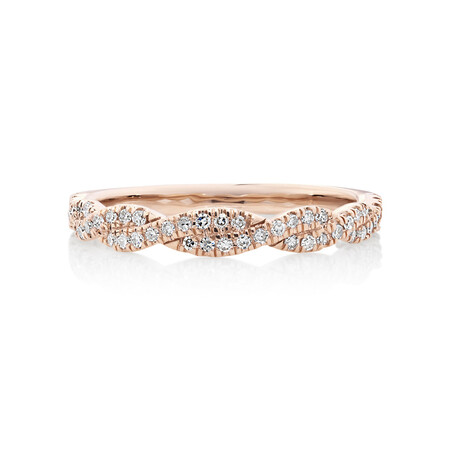 Evermore Twist Wedding Band with 0.20 Carat TW of Diamonds in 10kt Rose Gold Evermore Twist Wedding Band with 0.20 Carat TW of Diamonds in 10kt Rose Gold