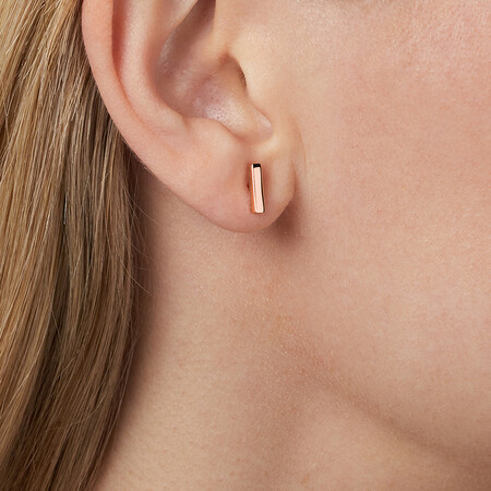 Bar Stud Earrings in 10kt Rose Gold Bar Stud Earrings in 10kt Rose Gold