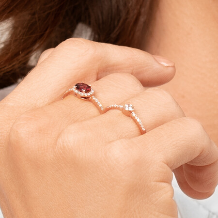 Promise Ring with 0.16 Carat TW of Diamonds in 10kt Rose Gold Promise Ring with 0.16 Carat TW of Diamonds in 10kt Rose Gold