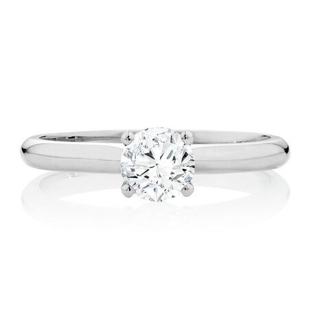 Certified Solitaire Engagement Ring with a 0.70 Carat TW Diamond in 14kt White Gold Certified Solitaire Engagement Ring with a 0.70 Carat TW Diamond in 14kt White Gold