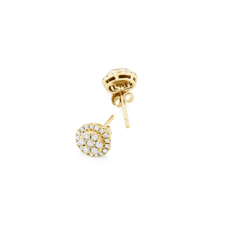 Round Cluster Earrings with 0.50 Carat TW of Diamonds in 10kt Yellow Gold Round Cluster Earrings with 0.50 Carat TW of Diamonds in 10kt Yellow Gold