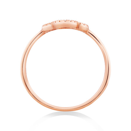 4 Leaf Clover Ring With Diamonds In 10kt Rose Gold 4 Leaf Clover Ring With Diamonds In 10kt Rose Gold