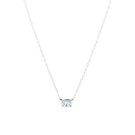 45cm Cubic Zirconia Necklace in Sterling Silver