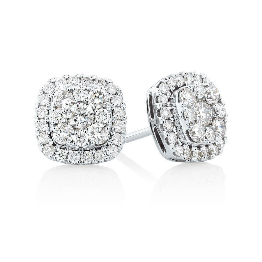 cluster setting diamond earrings