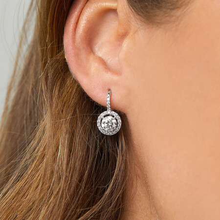 Laboratory-Created 2.00 Carat TW Diamond Earrings in 10ct White Gold Laboratory-Created 2.00 Carat TW Diamond Earrings in 10ct White Gold