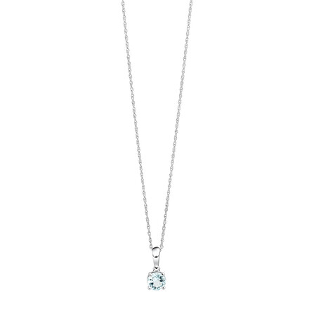 5mm Pendant with Aquamarine in 10kt White Gold 5mm Pendant with Aquamarine in 10kt White Gold