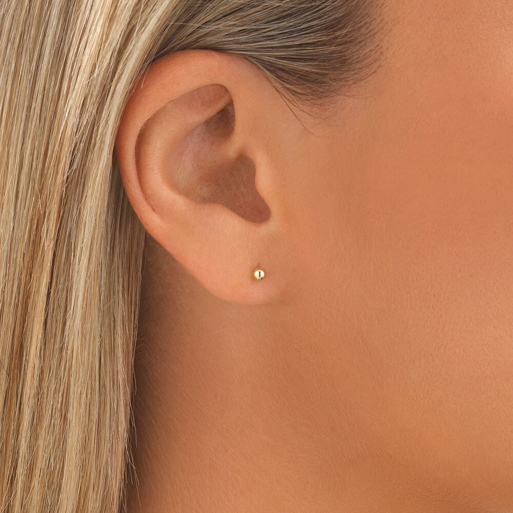 3mm Ball Stud Earrings 10kt Yellow Gold
