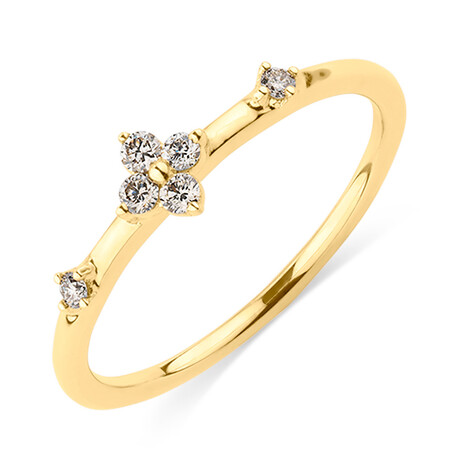 Stacker Ring with Diamonds in 10kt Yellow Gold Stacker Ring with Diamonds in 10kt Yellow Gold