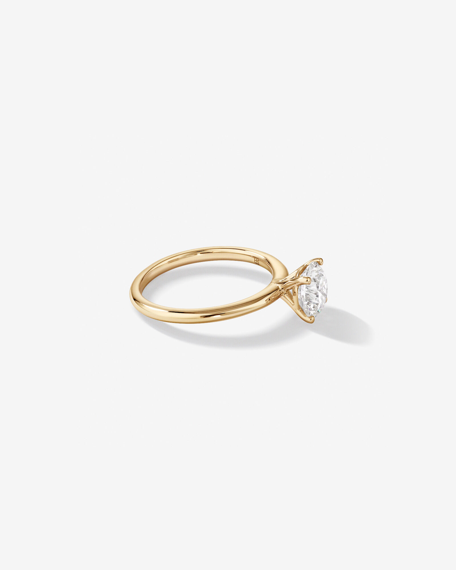 Bague de fiançailles solitaire ronde en diamant brillant de laboratoire TW de 1,50 carat en or jaune 14 carats