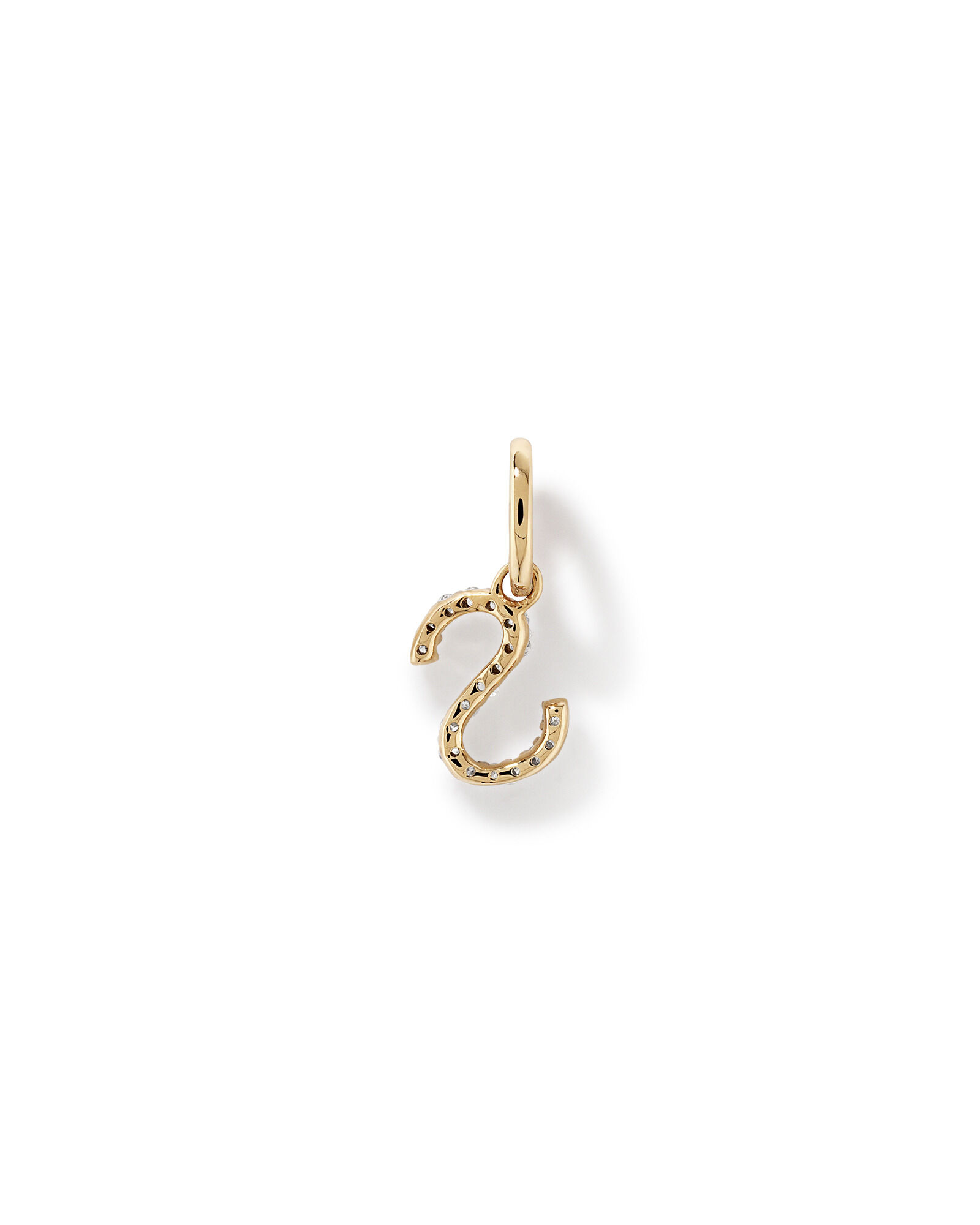 Diamond Letter S Initial Pendant in 10kt Yellow Gold