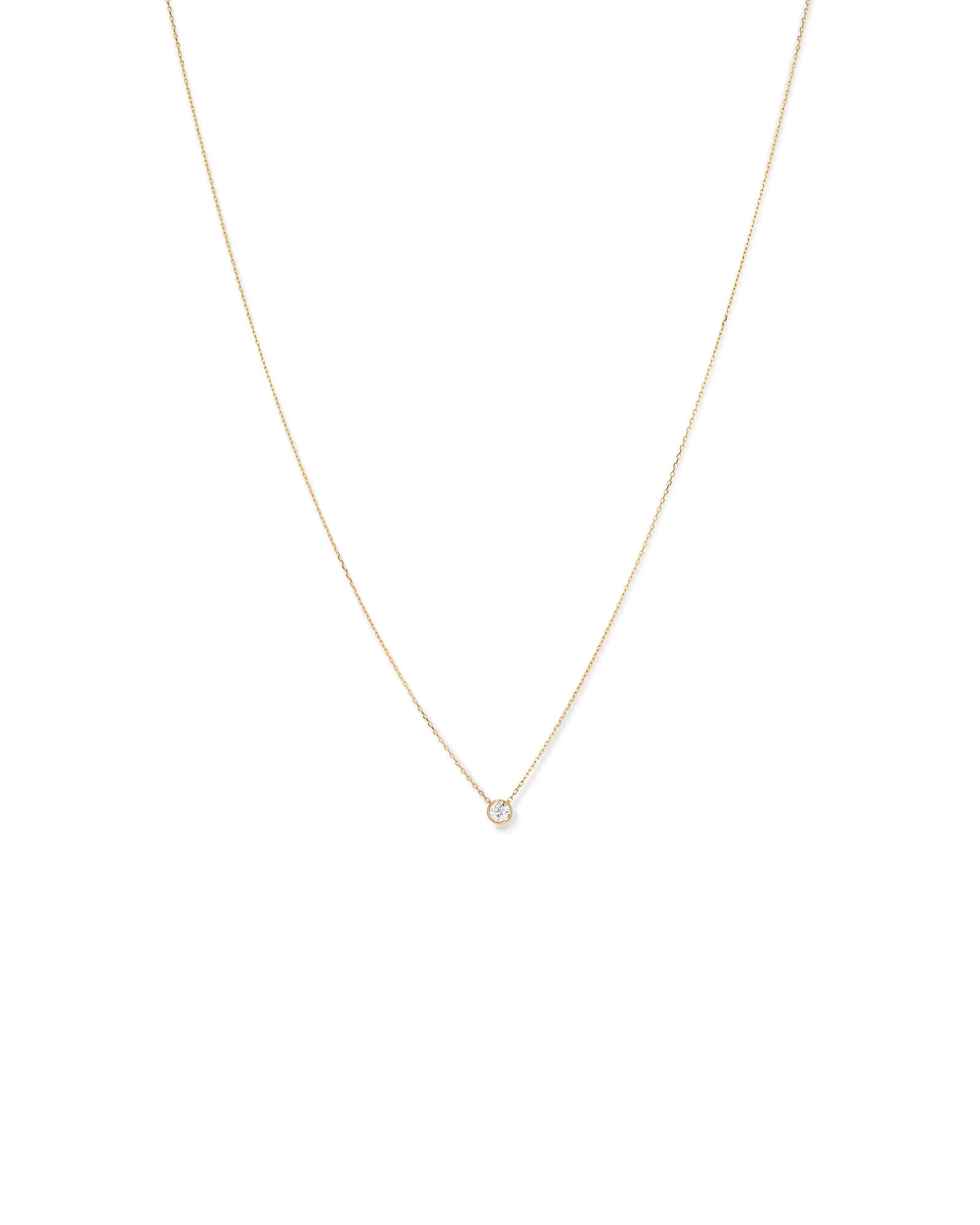 Pendentif rond TW à lunette brillante de 0,25 carat en or jaune 18 carats