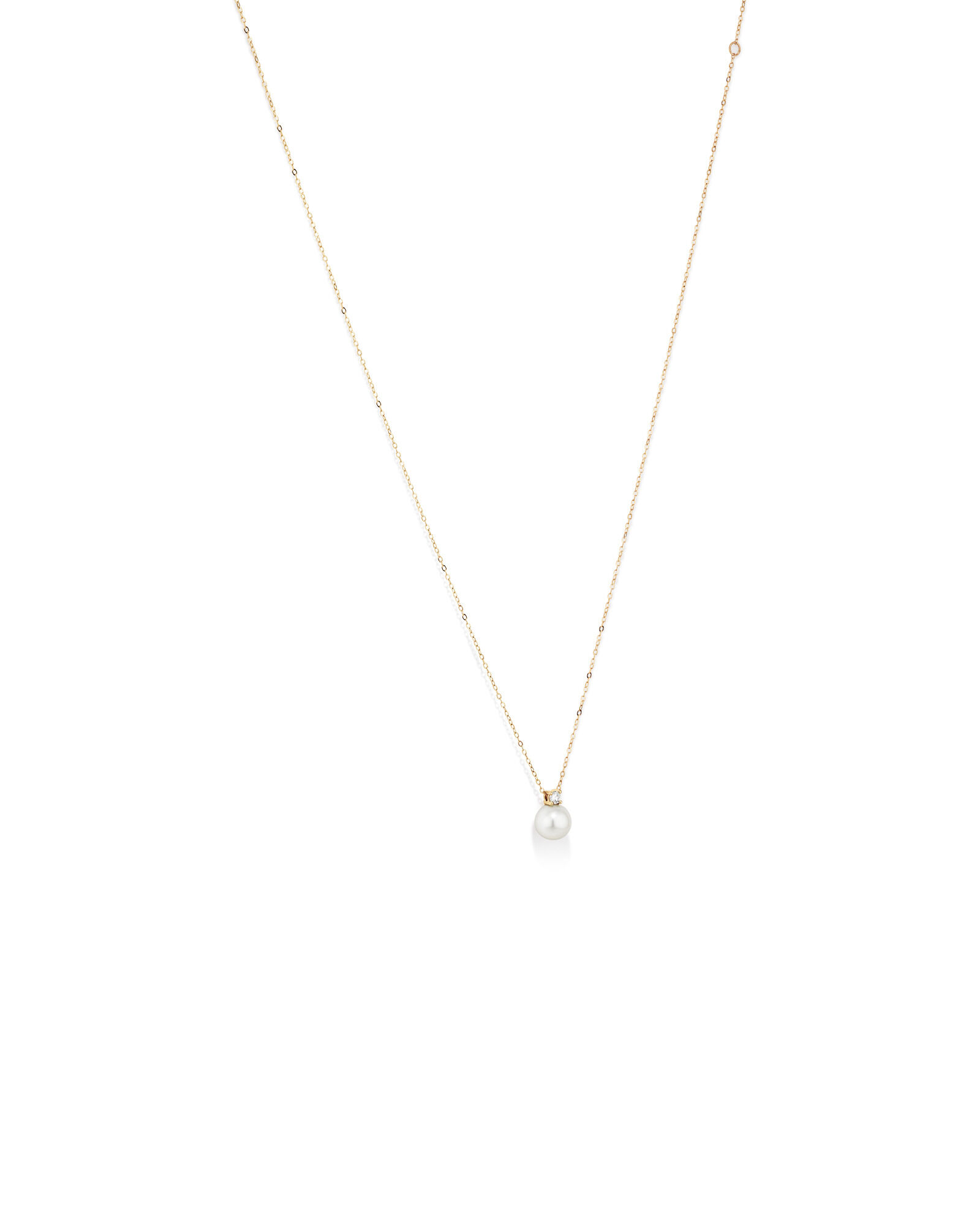 Cultured Freshwater Pearl and Diamond Pendant in 10kt Yellow Gold