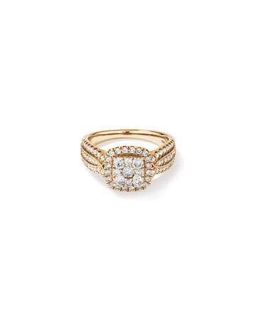 Cluster Halo Ring with 1 Carat TW of Diamonds in 10kt Yellow Gold Cluster Halo Ring with 1 Carat TW of Diamonds in 10kt Yellow Gold