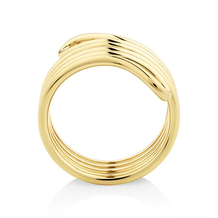 Double Loop Slim Ring In 10kt Yellow Gold Double Loop Slim Ring In 10kt Yellow Gold