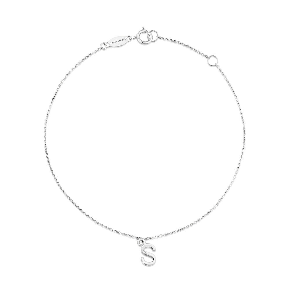 19cm (7.5") Initial Bracelet in Sterling Silver