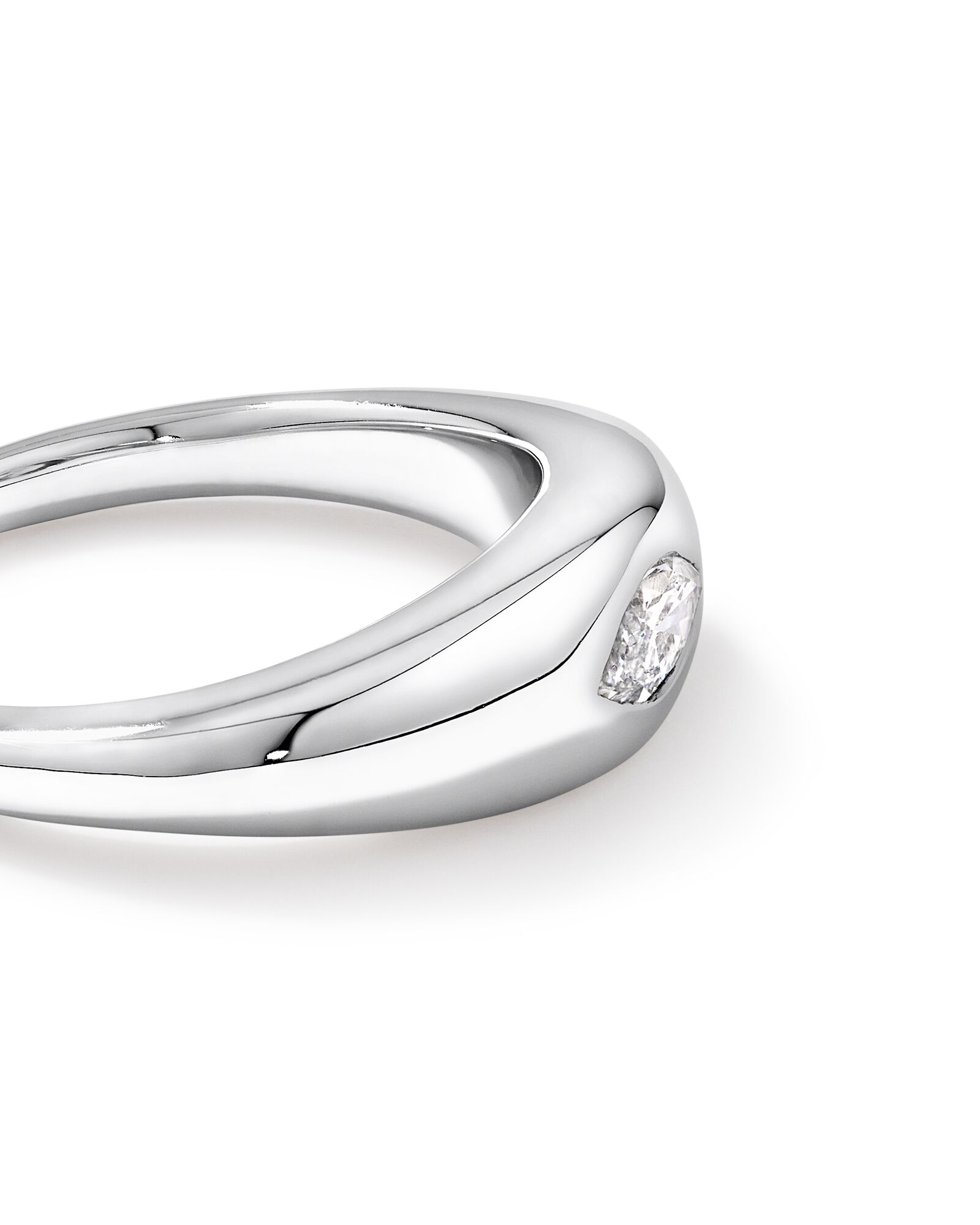 0.30 Carat TW Laboratory-Grown Marquise Diamond Dome Ring in Sterling Silver