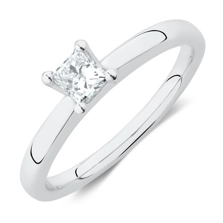 Whitefire Solitaire Engagement Ring with A 0.34 Carat TW Diamond in 18kt White & 22ct Yellow Gold Whitefire Solitaire Engagement Ring with A 0.34 Carat TW Diamond in 18kt White & 22ct Yellow Gold