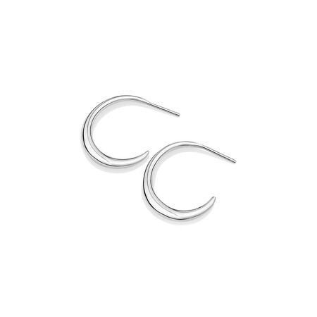 25mm Dome Hoop Earrings in Sterling Silver 25mm Dome Hoop Earrings in Sterling Silver