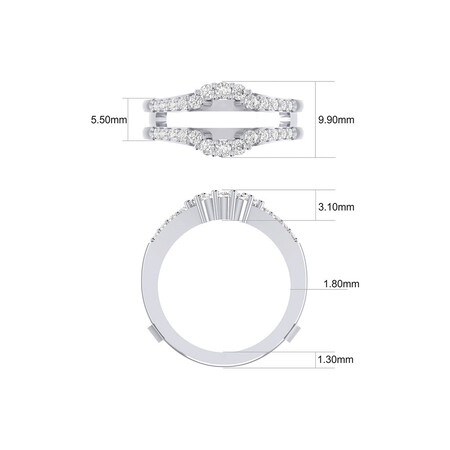 Enhancer Ring with 1/2 Carat TW of Diamonds in 14kt White Gold Enhancer Ring with 1/2 Carat TW of Diamonds in 14kt White Gold