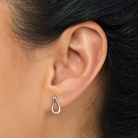 Open Loop Stud Earrings In Sterling Silver Open Loop Stud Earrings In Sterling Silver